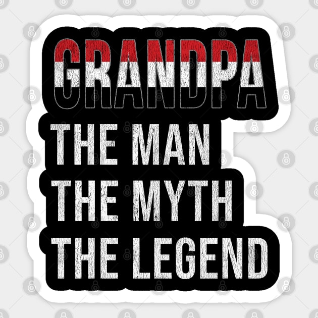 Grand Father Yemeni Grandpa The Man The Myth The Legend - Gift for Yemeni Dad With Roots From  Yemen Sticker by Country Flags